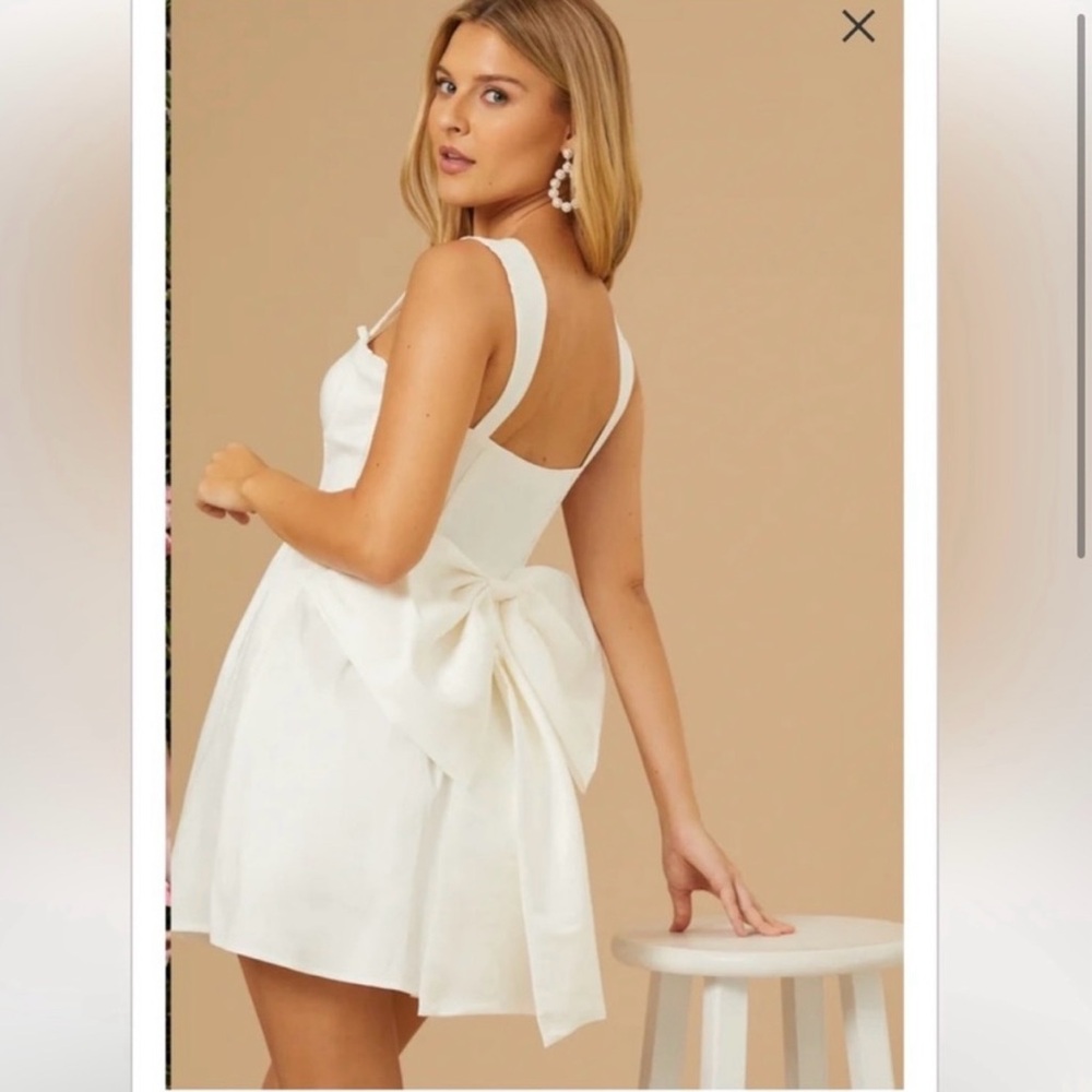 White Dress with Bow Detail